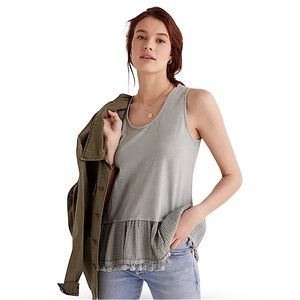 Anthropologie Eri + Ali Tasseled Peplum Tank